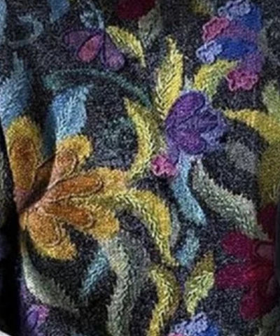 Women’s Floral Print Crew Neck Knit Sweater