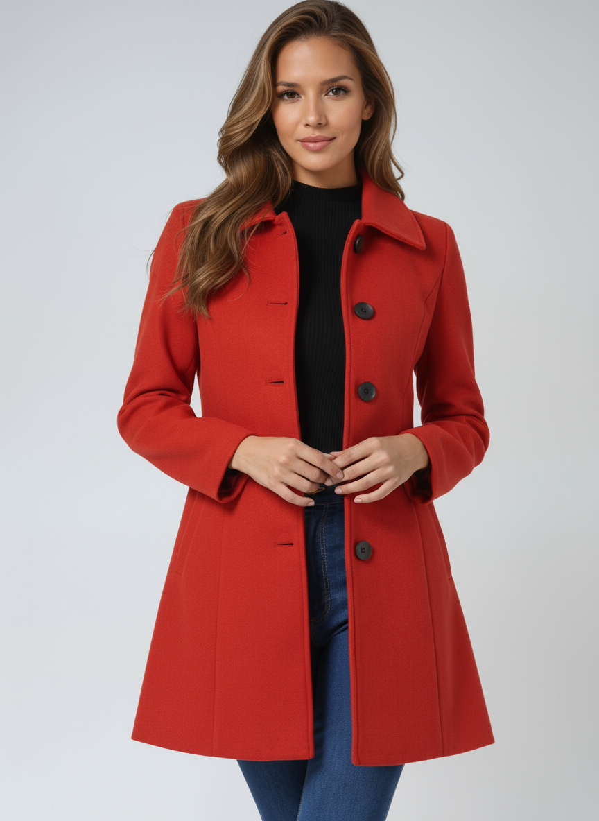 Women's Classic Tailored Single-Breasted Coat