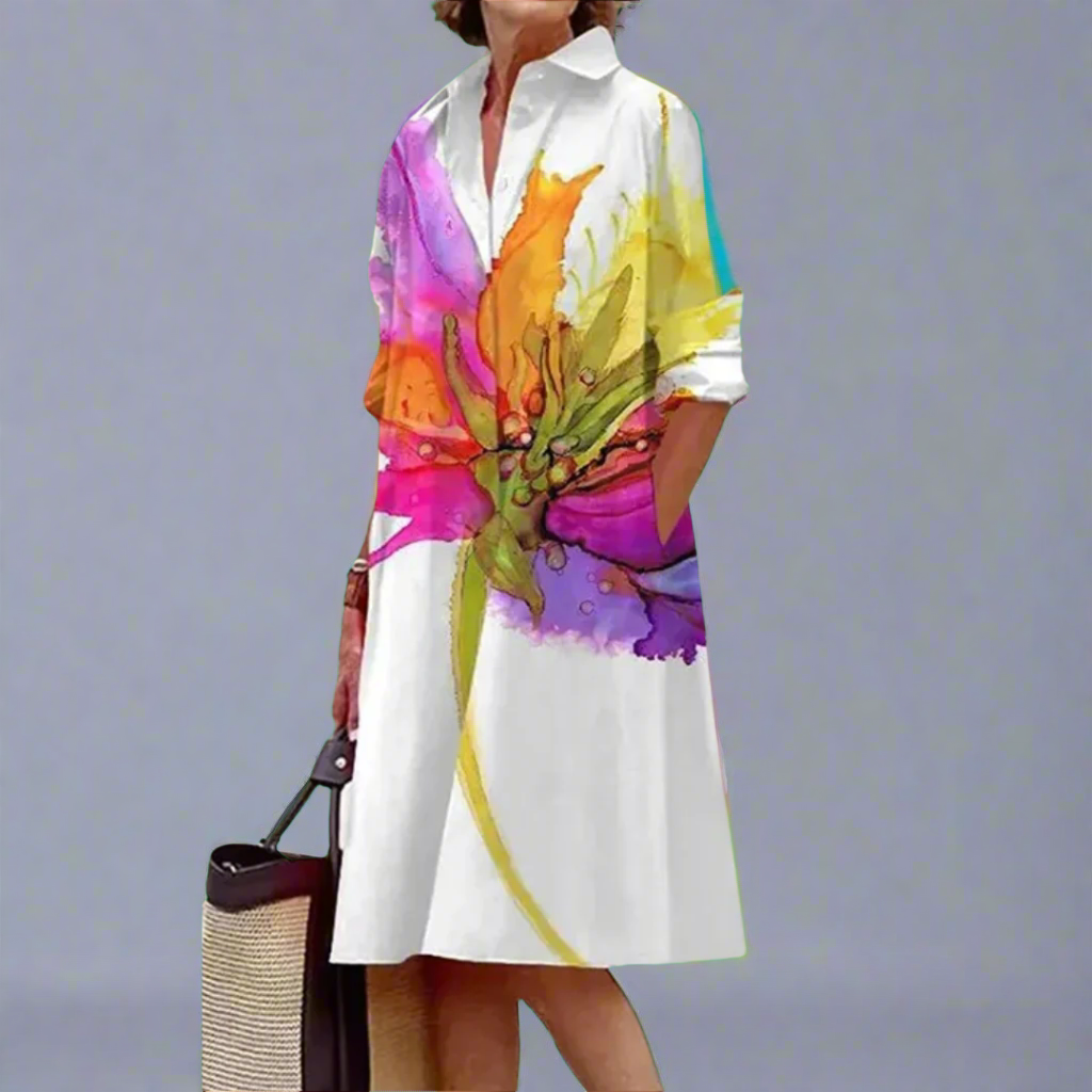 Robe d'été coupe décontractée blanche pour femmes
