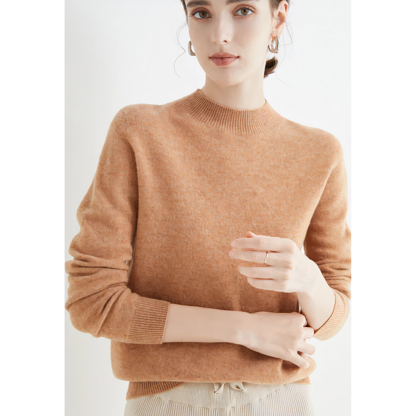 Women's Mock Neck Soft Knit Sweater