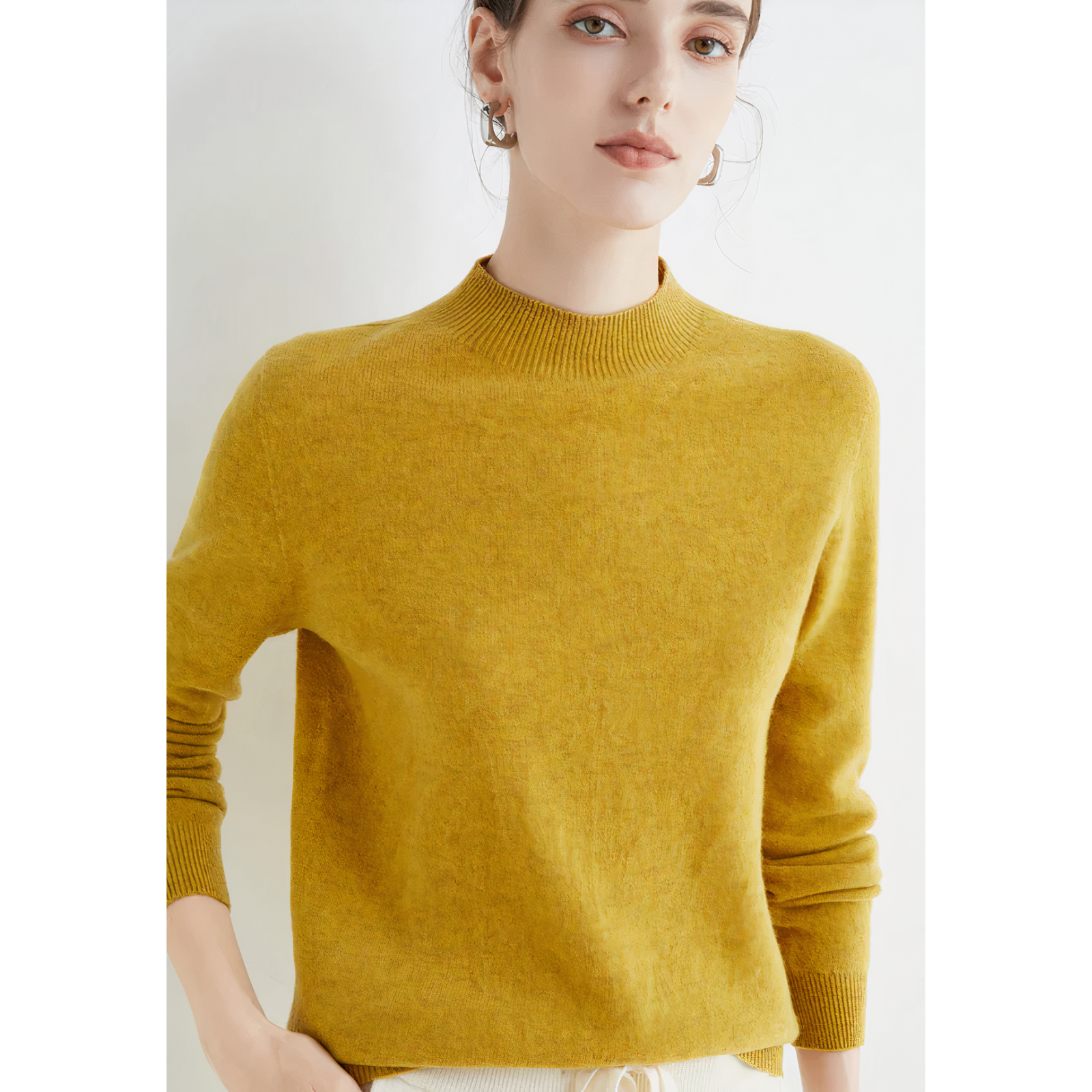 Women's Mock Neck Soft Knit Sweater
