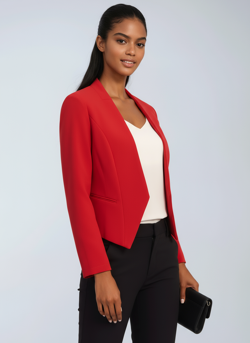 Blazer femme ajusté à coupe structurée et devant ouvert