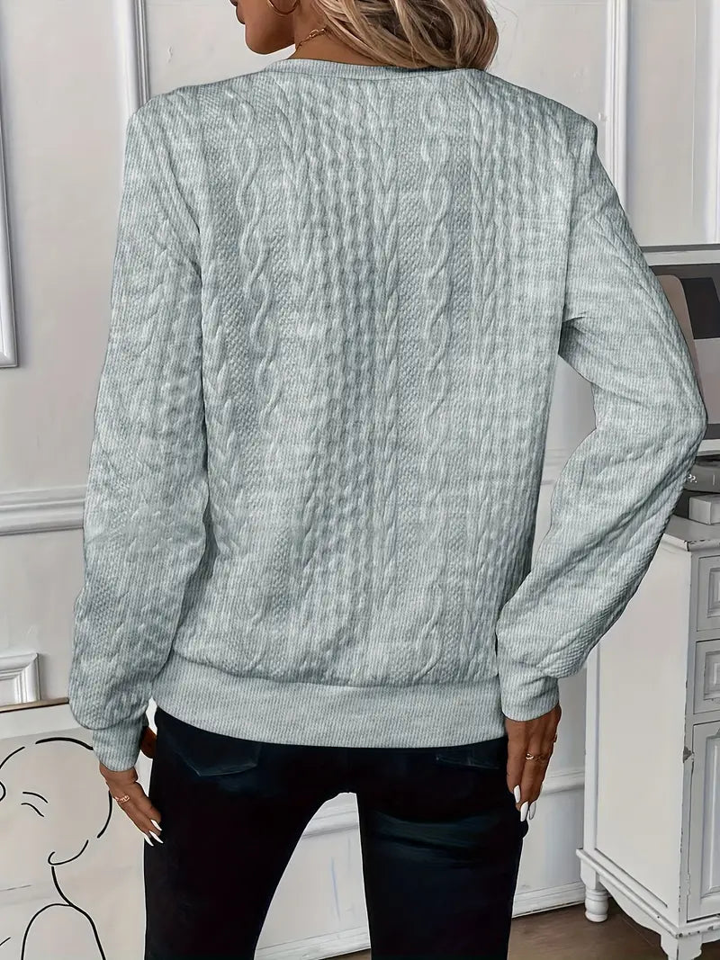 Maglione da donna con cerniera, maniche lunghe, vestibilità ampia