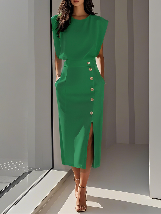 Robe midi ajustée moderne Élégante style minimaliste
