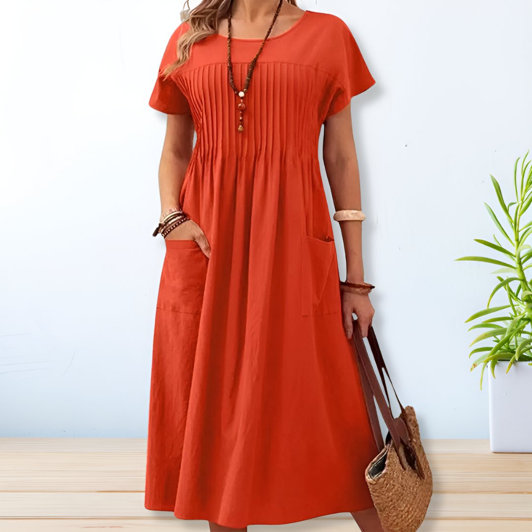Robe midi confortable décontractée avec poches
