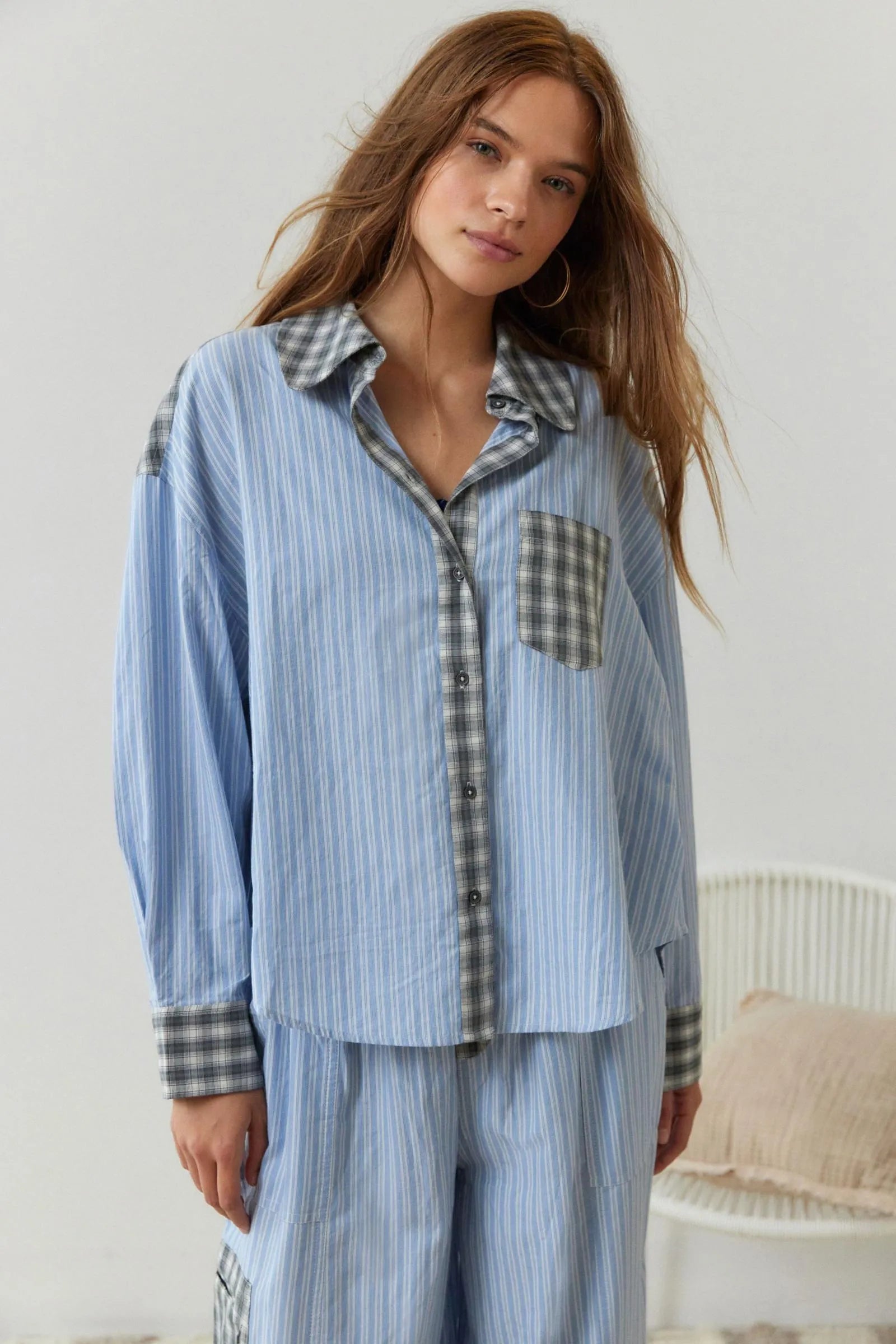 Ensemble pyjama femme 2 pièces en coton stretch doux