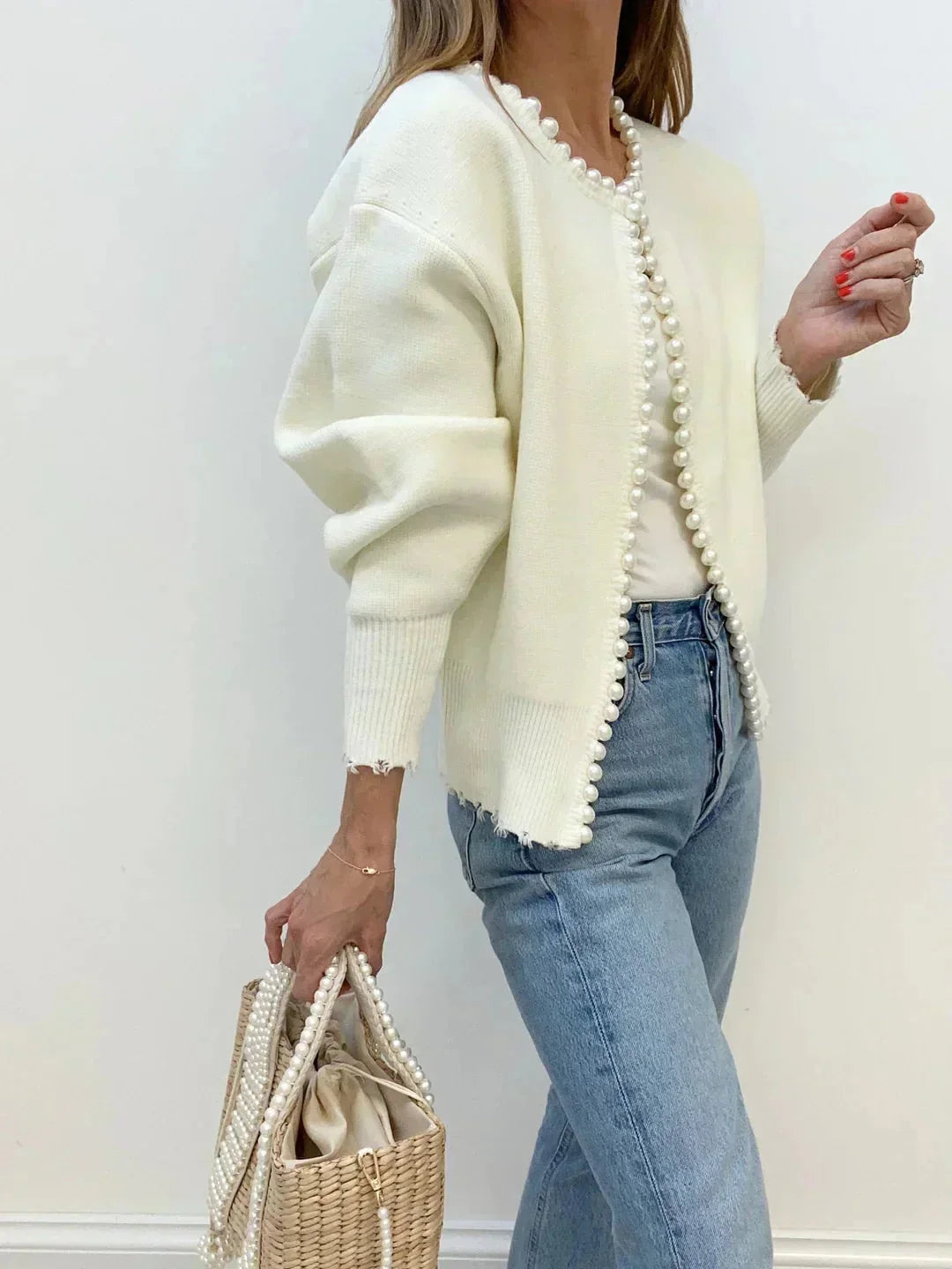 Women’s Pearl Trim Knit Cardigan