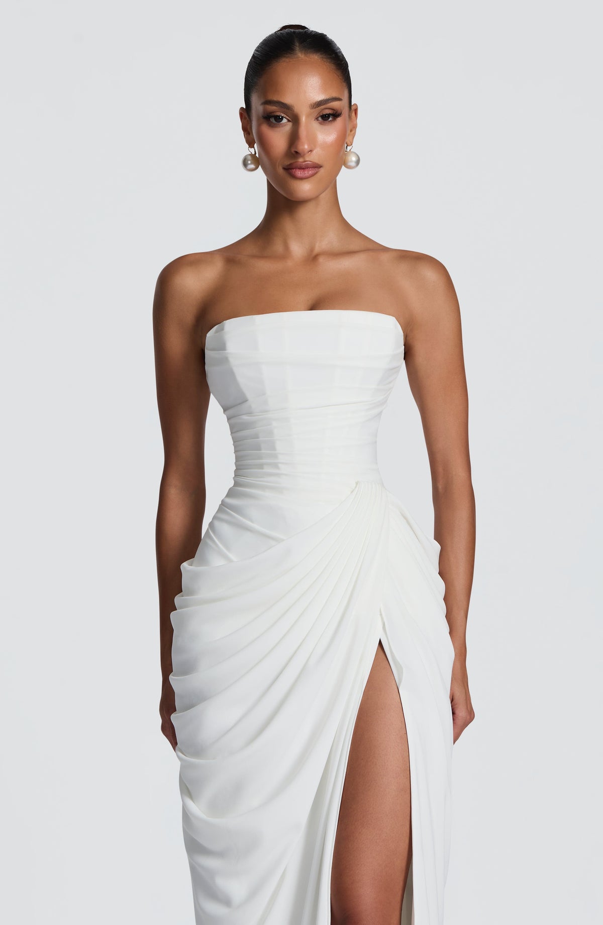 Women's Chiffon Maxi Dress with Corset Bodice