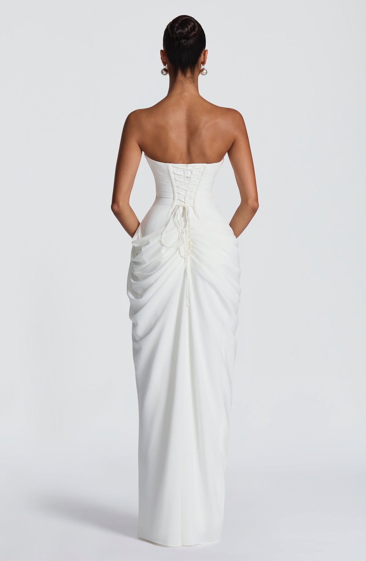 Women's Chiffon Maxi Dress with Corset Bodice