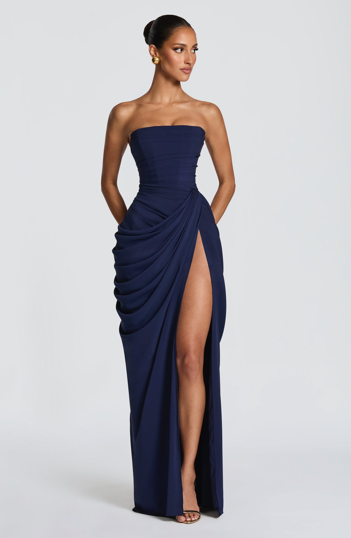 Women's Chiffon Maxi Dress with Corset Bodice