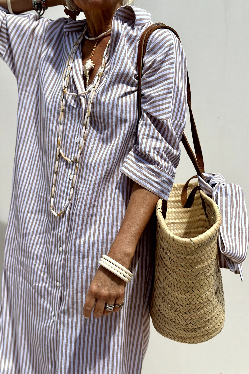 Stylish Striped Shirt Dress - Comfortable and Versatile