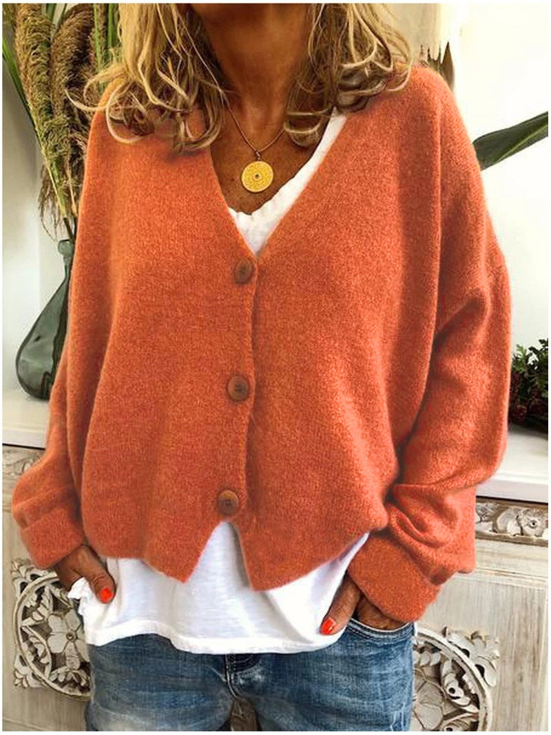 Women's V-Neck Button-Up Cardigan