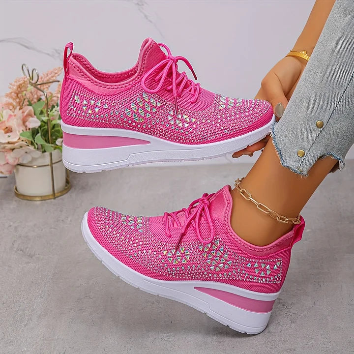 Women's Rhinestone Sneakers with Arch Support
