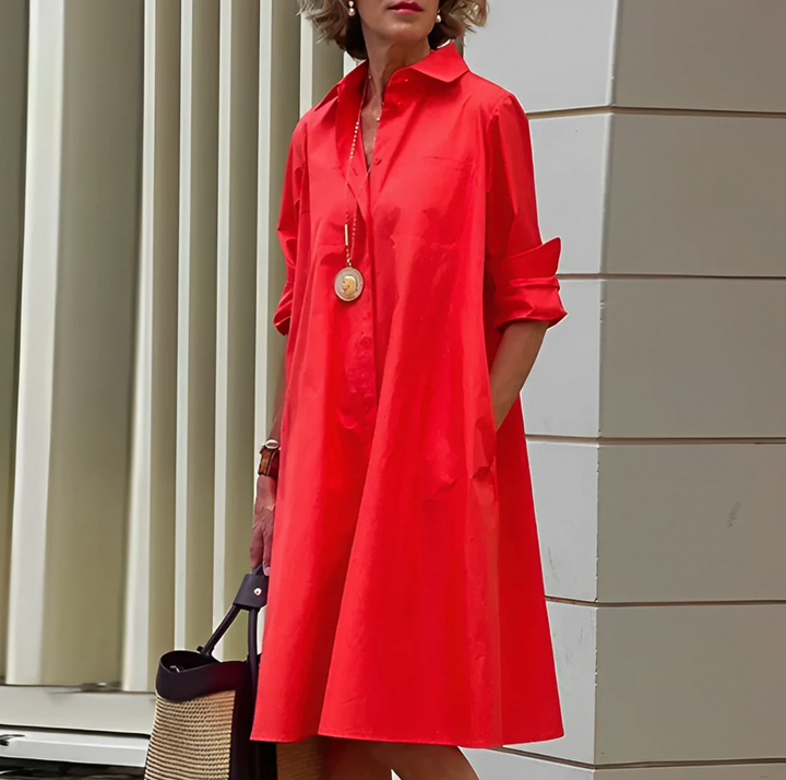 Robe chemise fluide boutonnée pour femmes, du jour à la nuit