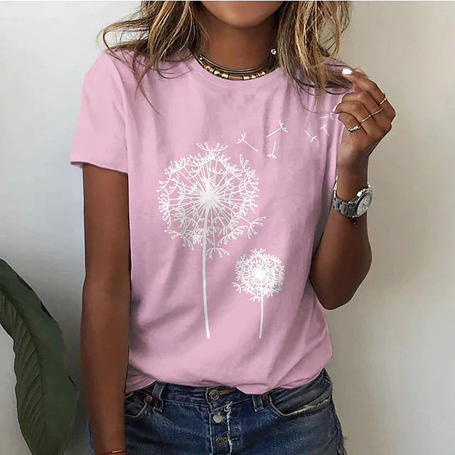 Women's Casual Crew Neck Short Sleeve T-Shirt