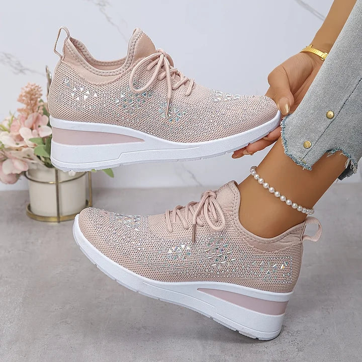 Women's Rhinestone Sneakers with Arch Support