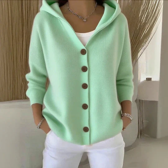 Women's Hooded Cardigan with Button Front