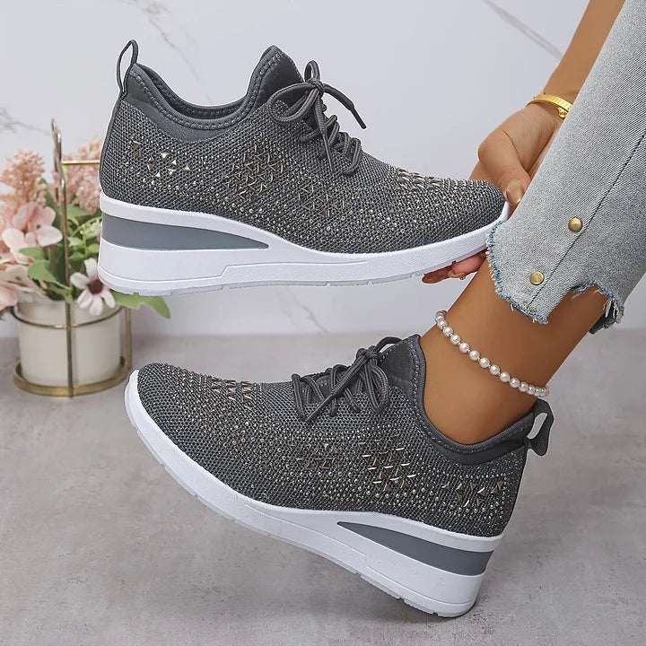 Women's Rhinestone Sneakers with Arch Support