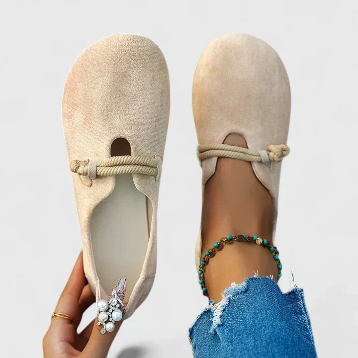 Mocassini slip-on da donna con dettaglio in corda e suola piatta