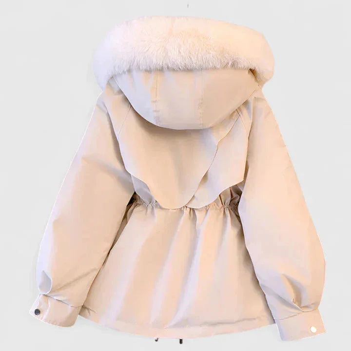Women's Faux Fur Hood Parka with Adjustable Waist