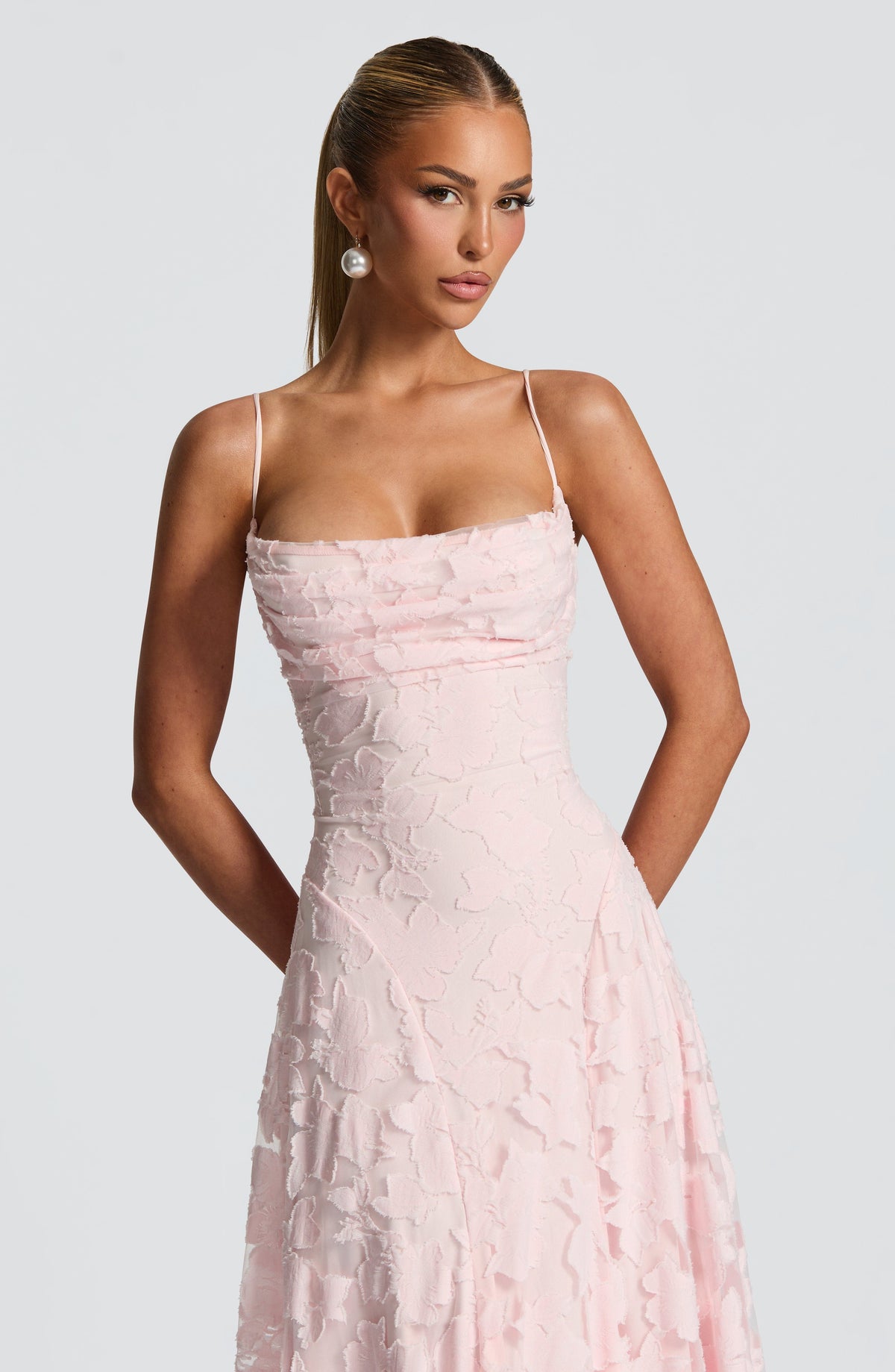 Women's Gingham Evening Party Maxi Dress with Flattering Lace