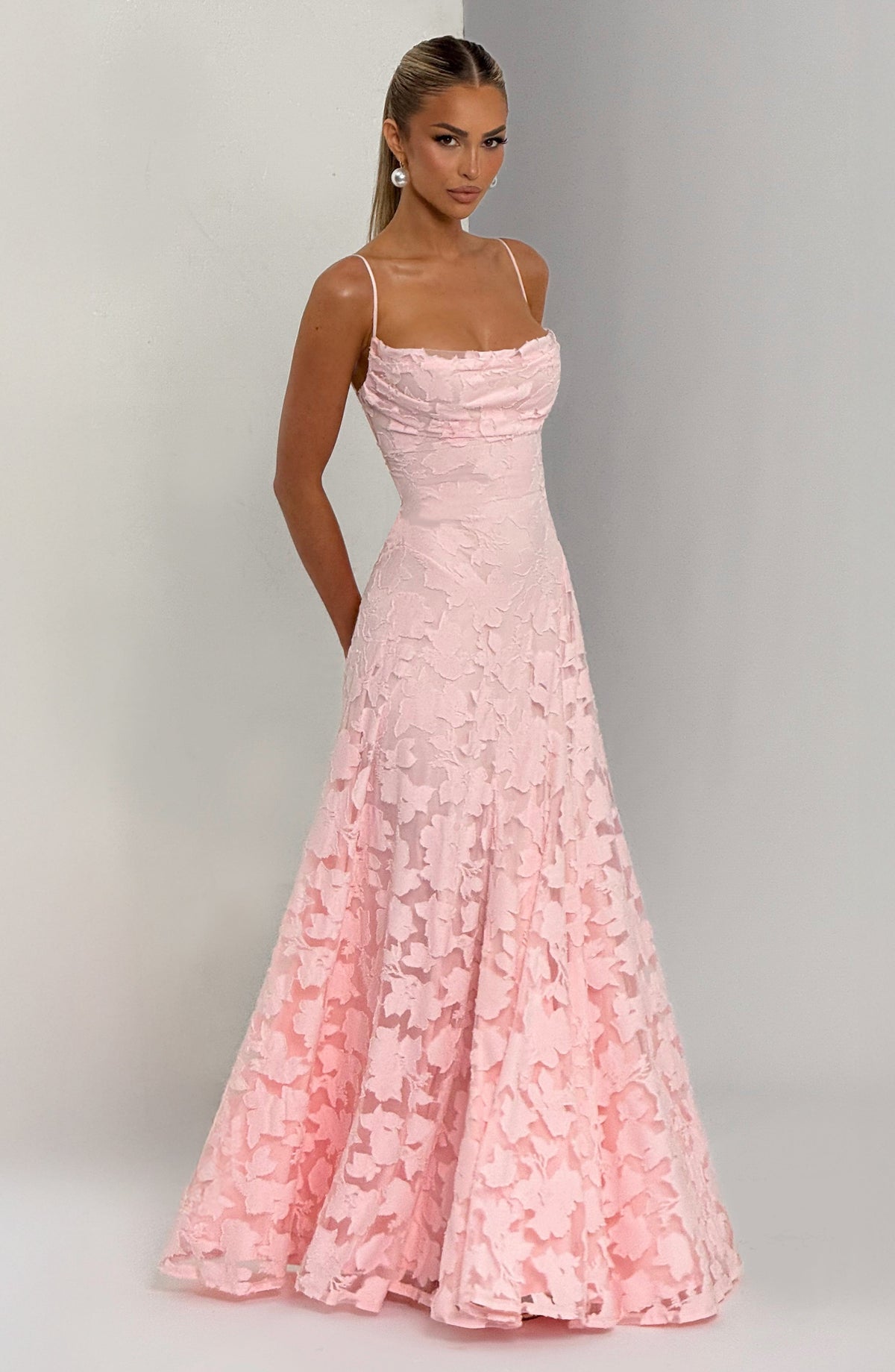 Women's Gingham Evening Party Maxi Dress with Flattering Lace