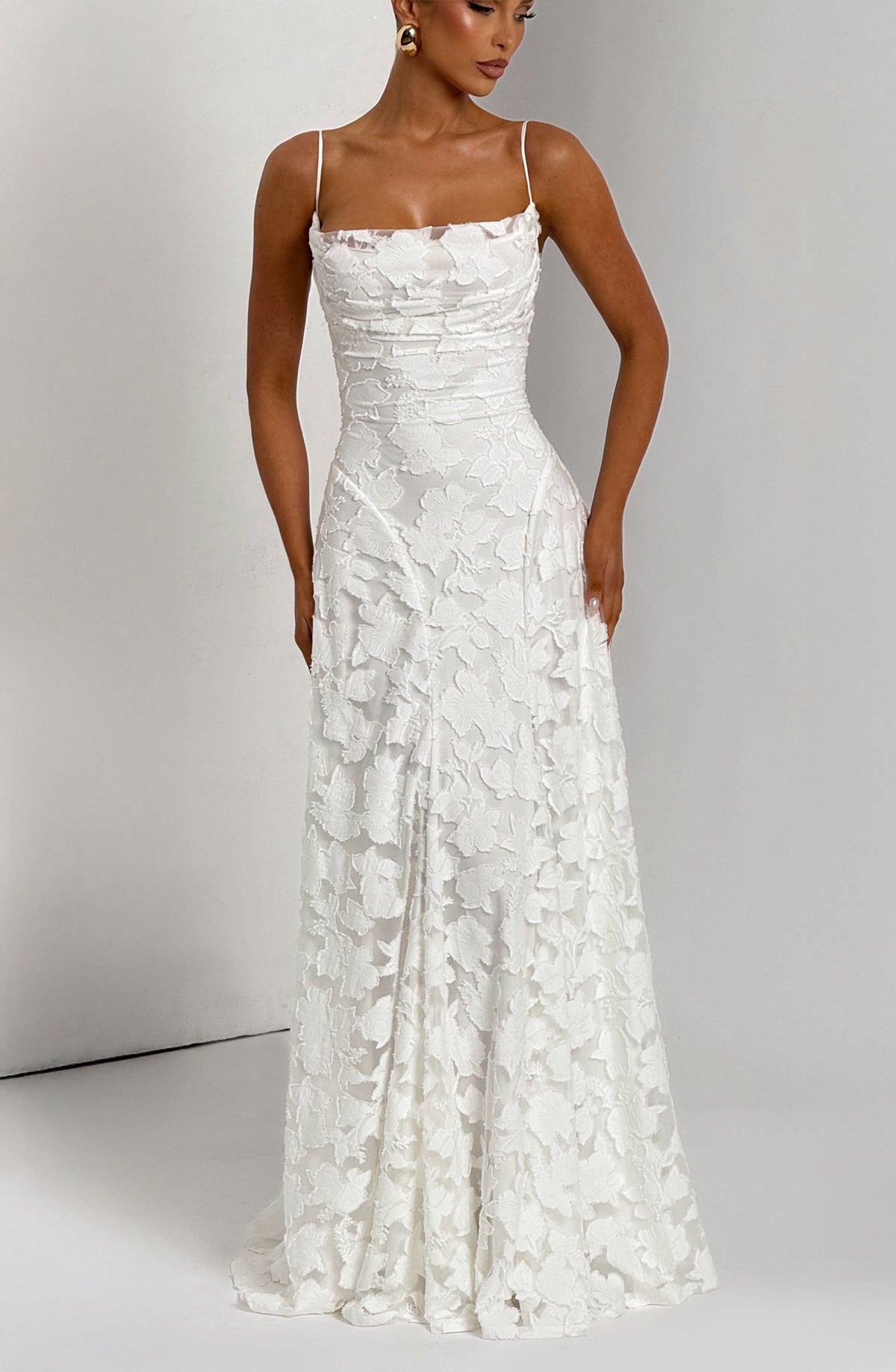 Women's Gingham Evening Party Maxi Dress with Flattering Lace