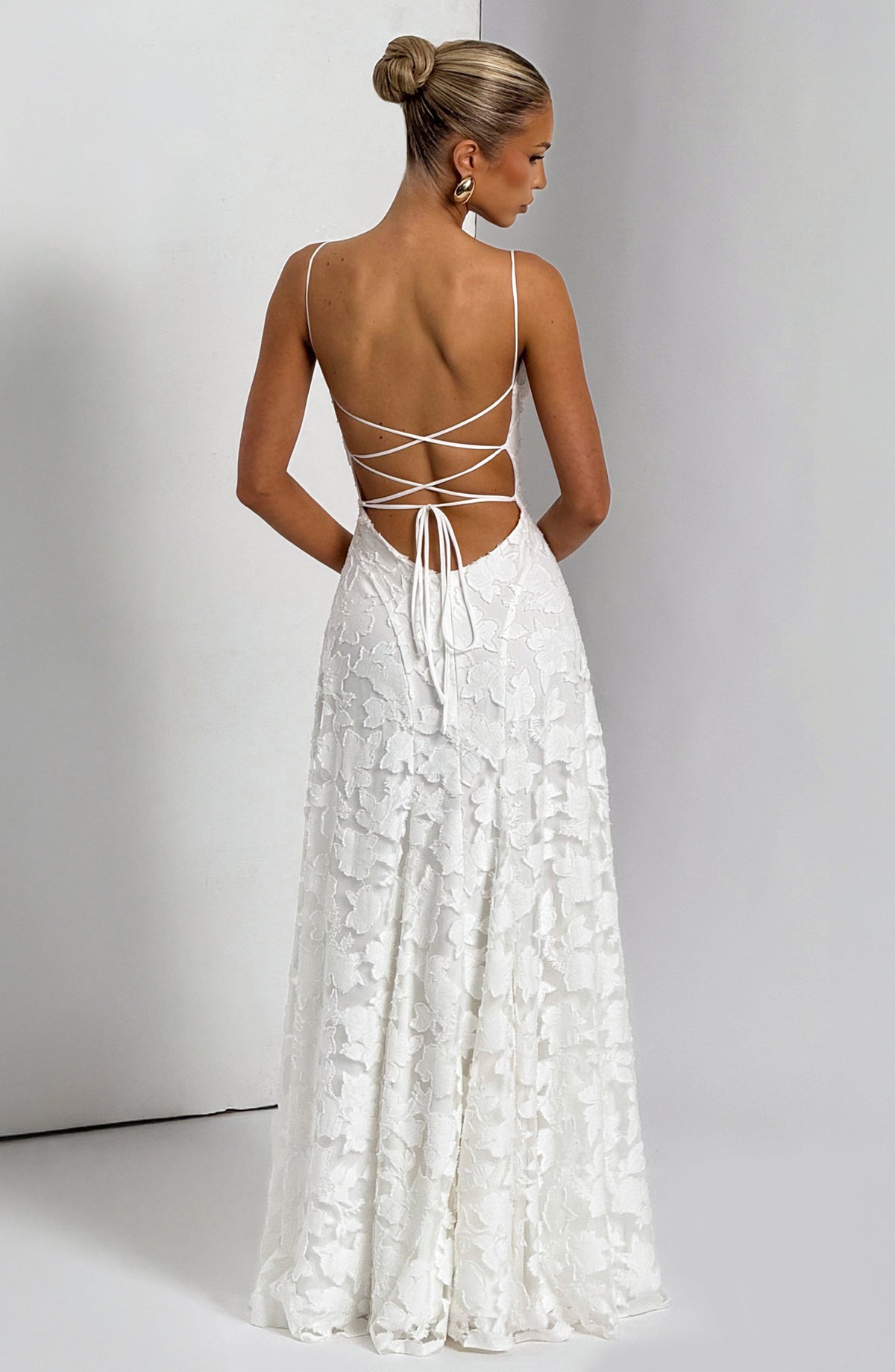 Women's Gingham Evening Party Maxi Dress with Flattering Lace