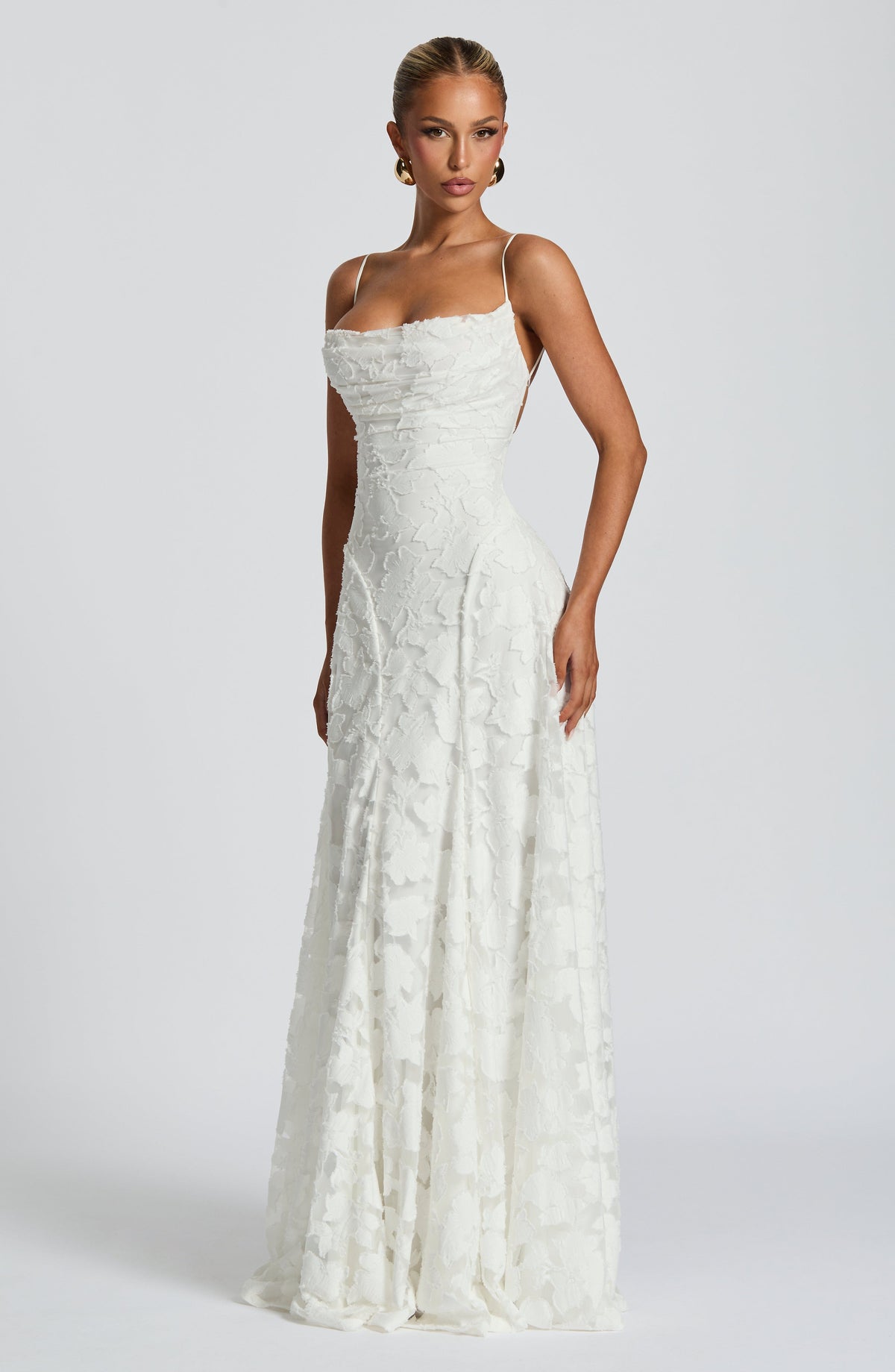 Women's Gingham Evening Party Maxi Dress with Flattering Lace