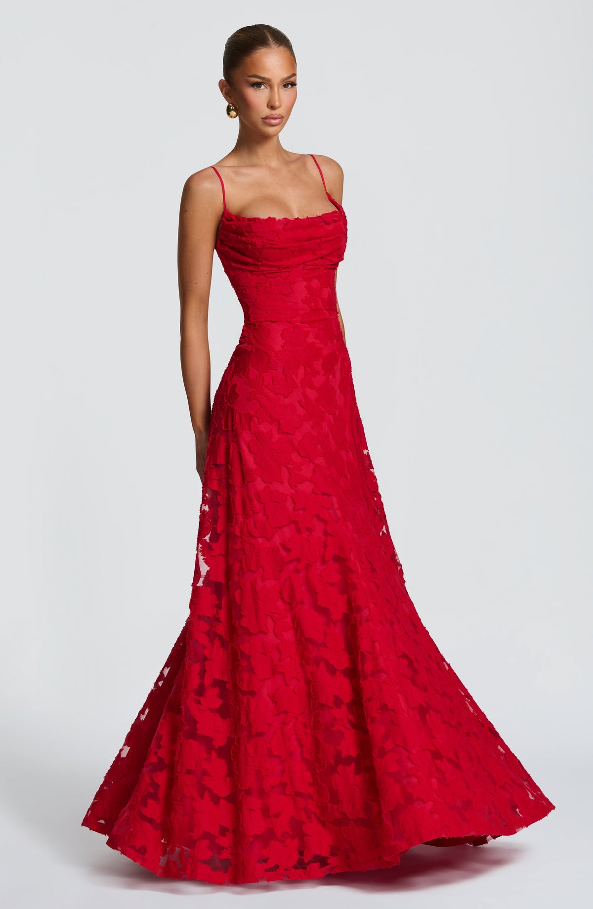 Women's Gingham Evening Party Maxi Dress with Flattering Lace