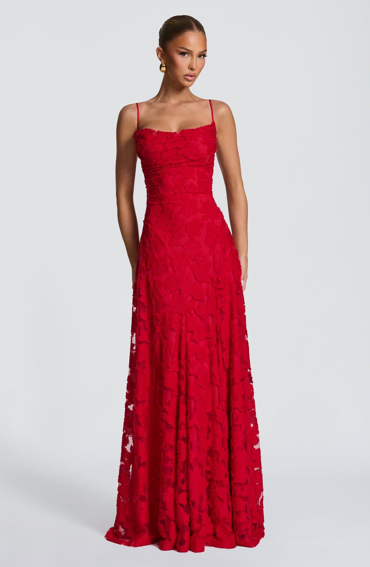 Women's Gingham Evening Party Maxi Dress with Flattering Lace
