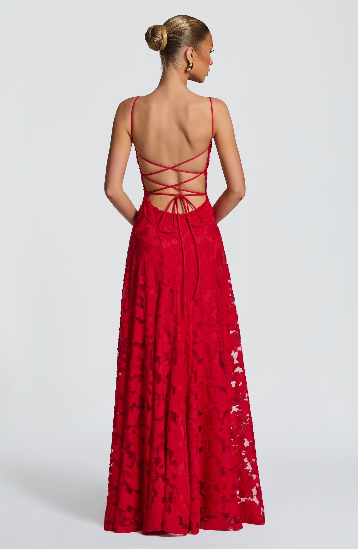 Women's Gingham Evening Party Maxi Dress with Flattering Lace