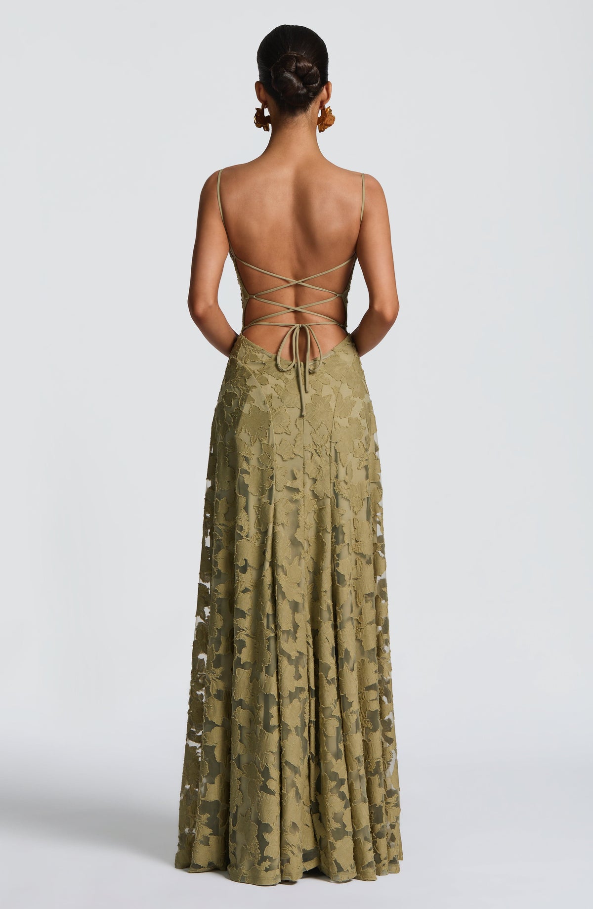 Women's Gingham Evening Party Maxi Dress with Flattering Lace