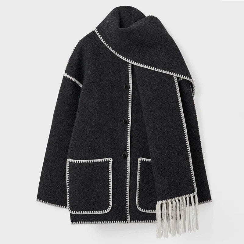 Cardigan aperto da donna con rifinitura a frange