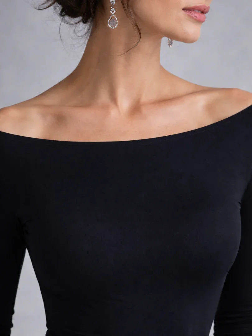 Women's Off-Shoulder Long Sleeve Maxi Evening Dress