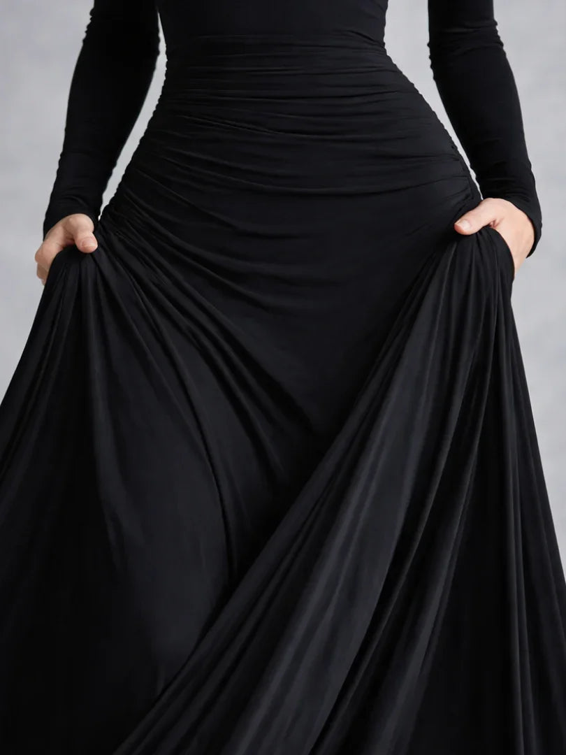 Women's Off-Shoulder Long Sleeve Maxi Evening Dress