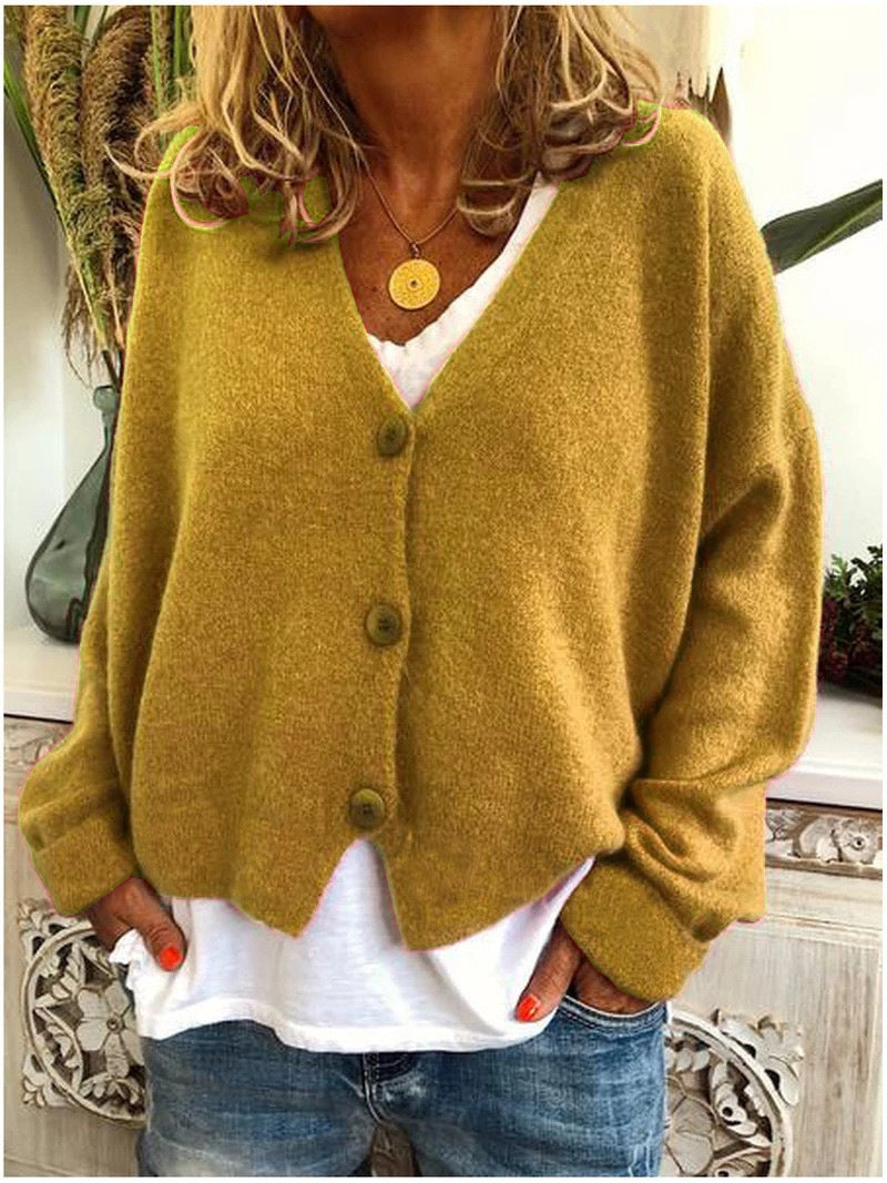 Women's V-Neck Button-Up Cardigan