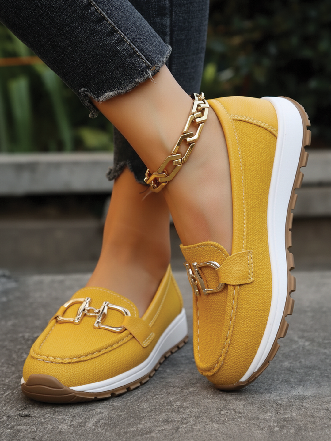 Stylish Flat Buckle Loafers for Women