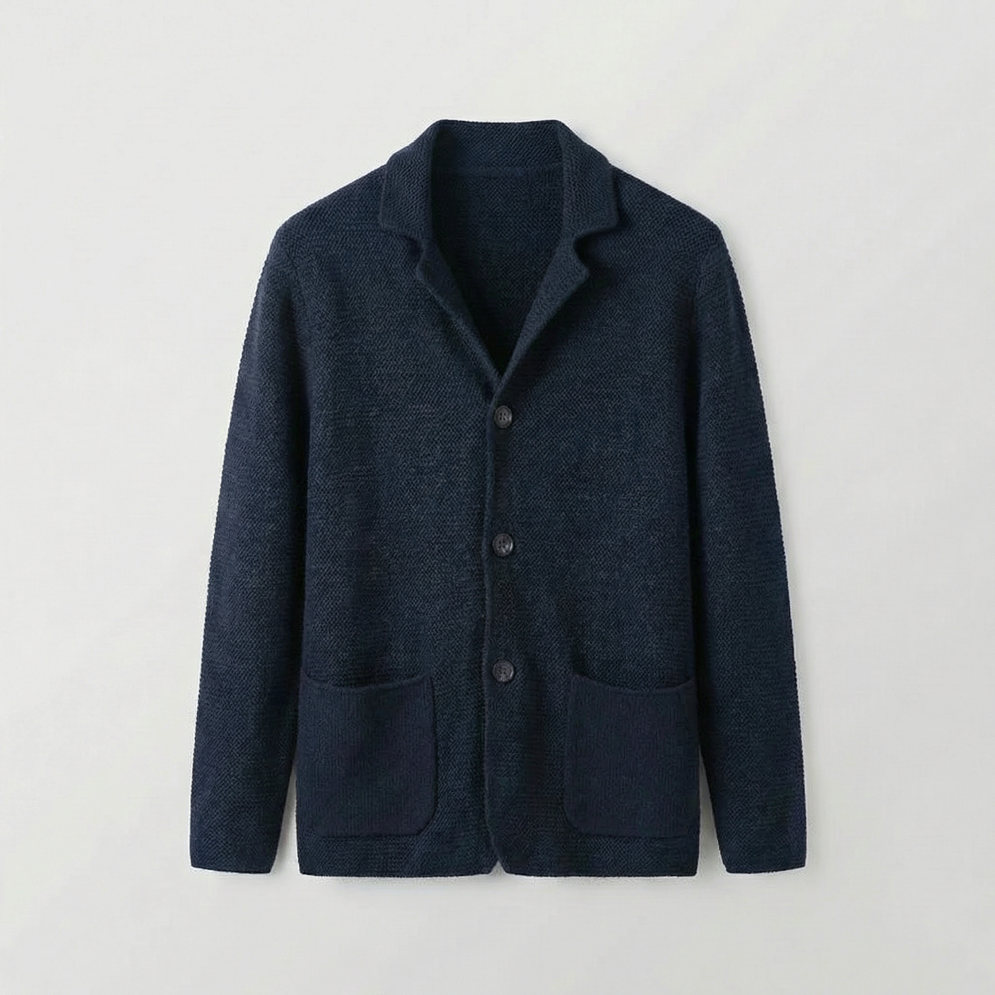 Cardigan blazer da uomo in maglia testurizzata con bottoni