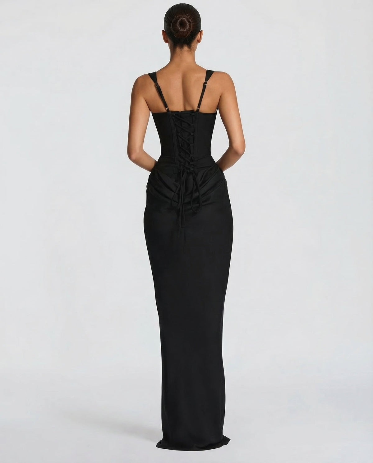 Women's Hourglass Maxi Dress with Sculpted Corset