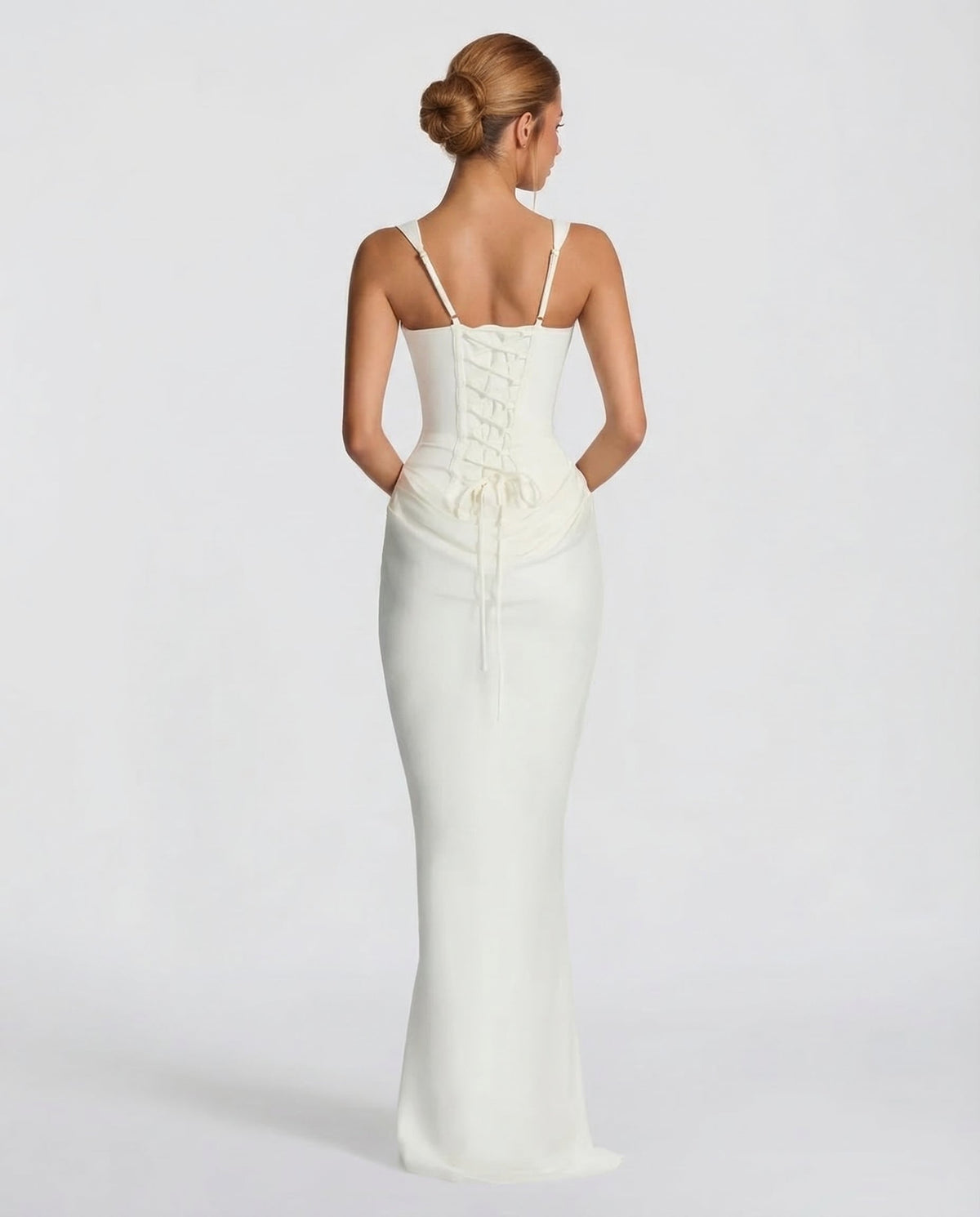 Women's Hourglass Maxi Dress with Sculpted Corset