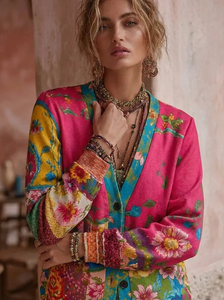 Women's Floral Embroidered Vintage Cardigan