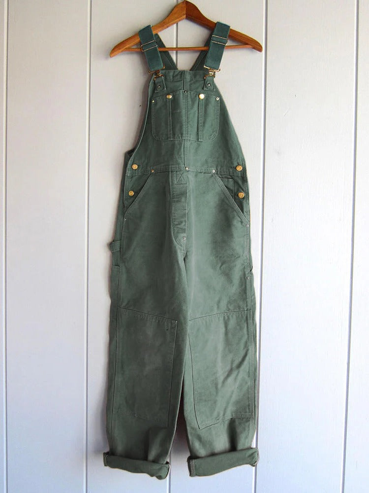 Salopette Utilitaire Femme à Bretelles Ajustables et Jambe Large