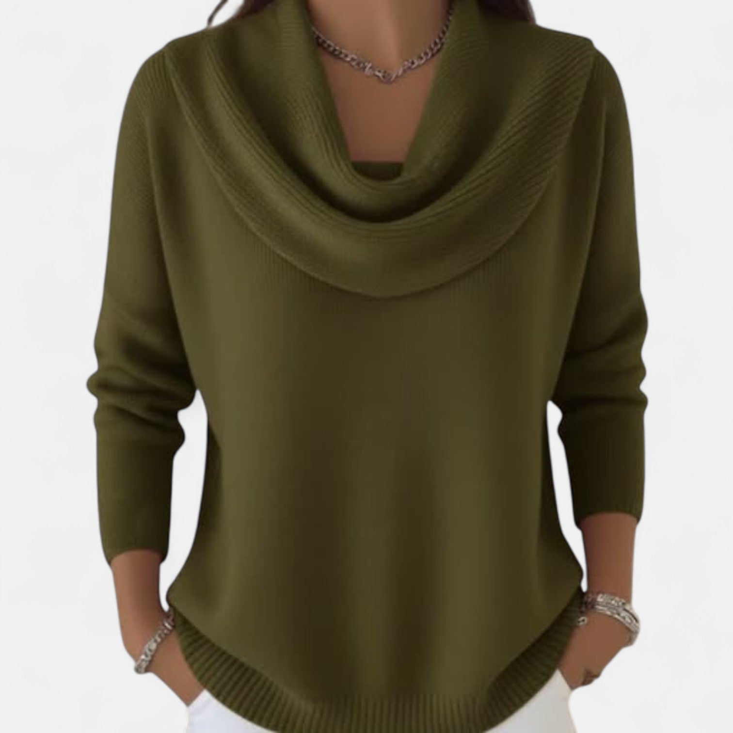 Women's Casual Cowl Neck Long Sleeve Sweater