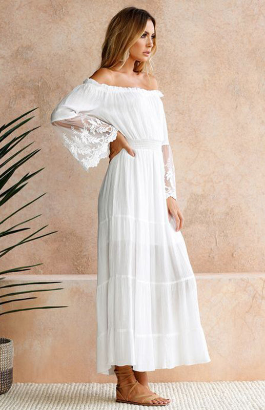 Women's Off-Shoulder Boho Maxi Dress