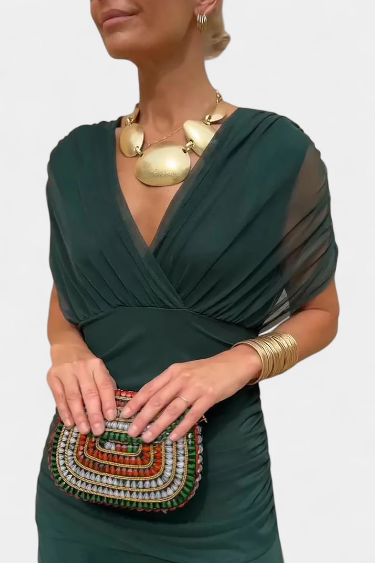 Women's Elegant Off-Shoulder Chiffon Maxi Dress