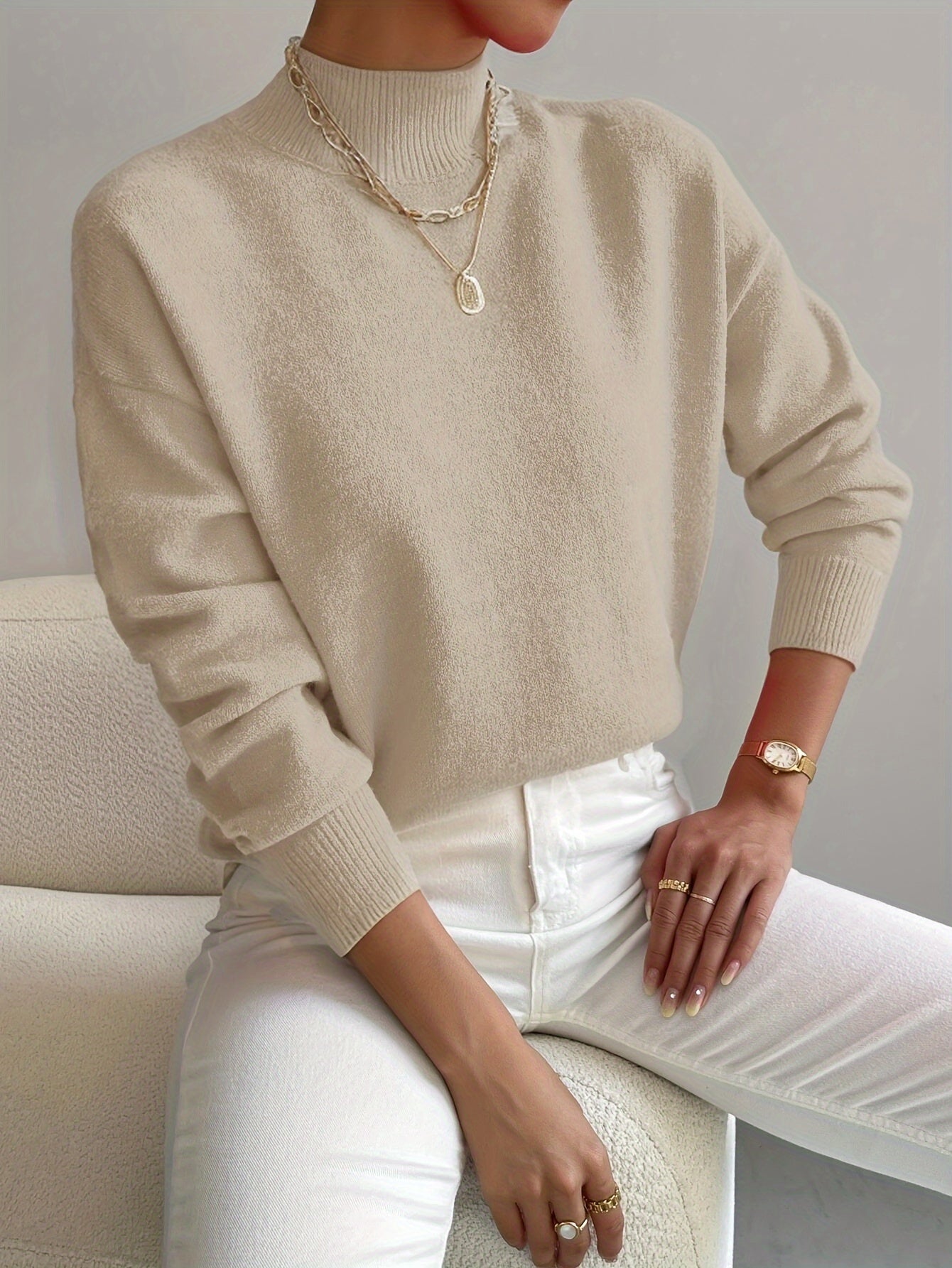 Women's Turtleneck Soft Knit Classic Sweater