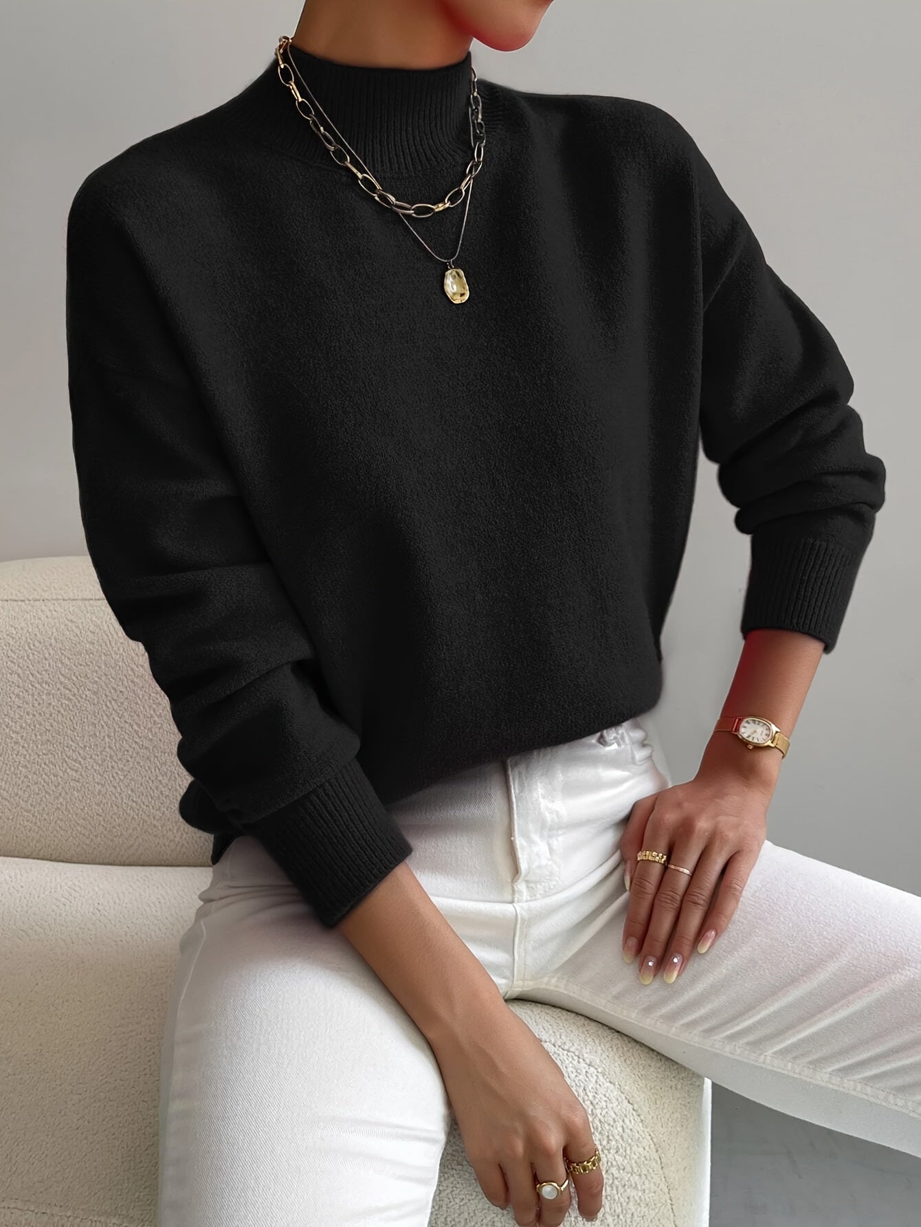 Women's Turtleneck Soft Knit Classic Sweater