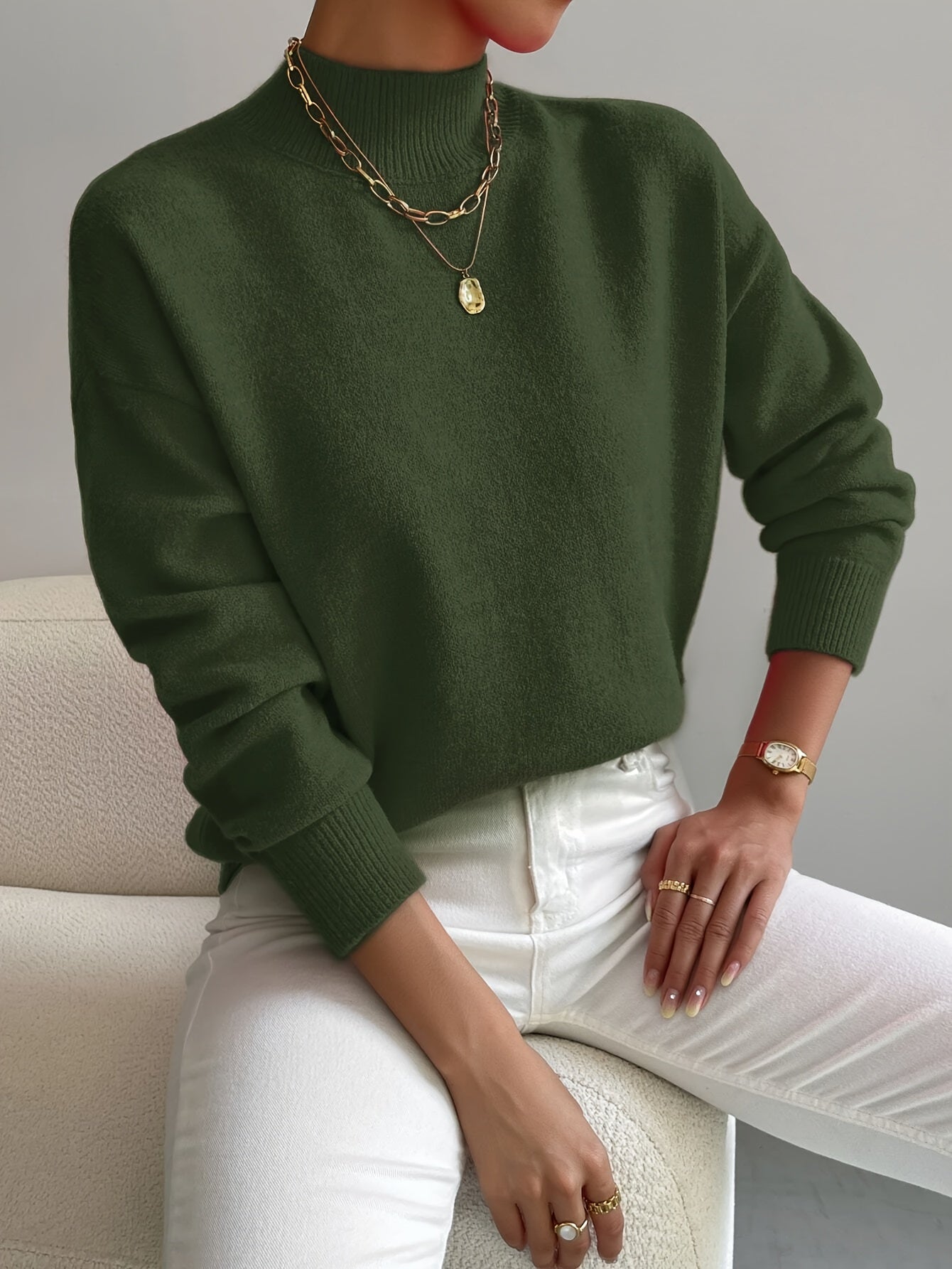 Women's Turtleneck Soft Knit Classic Sweater