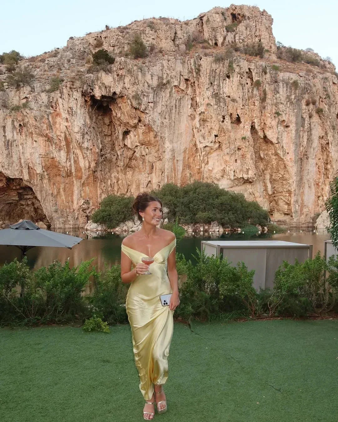 Women’s Off Shoulder Maxi Dress with Fitted Silhouette